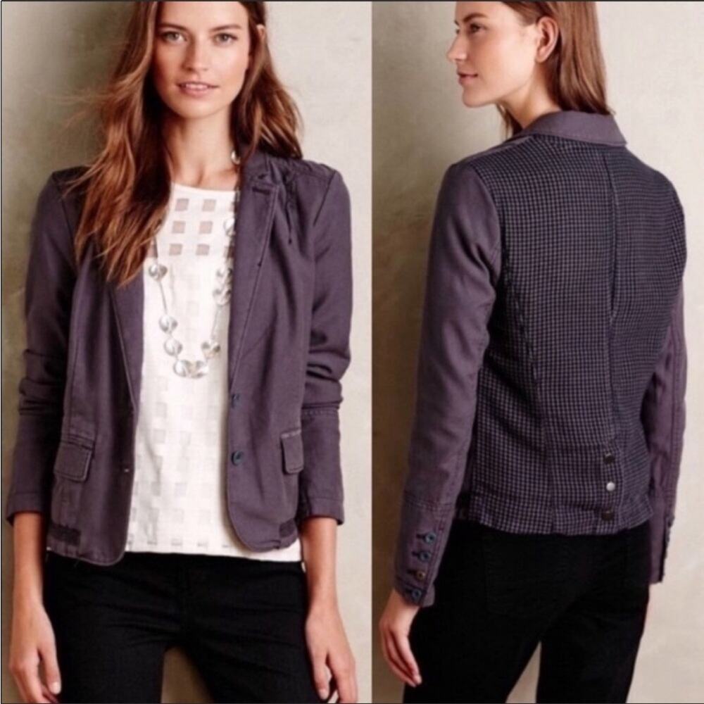 Anthropologie Hei Hei Gray Delaine Blazer Jacket 0